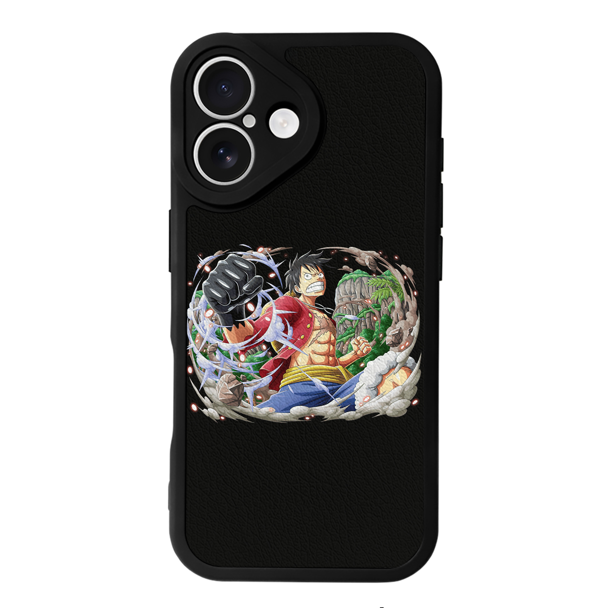 （画像用） ワンピース モンキー・D・ルフィ ONE PIECE Monkey D. Luffy 【iPhone 16シリーズ対応】シリコンスマホケース（レザー調） 材質：シリコン
